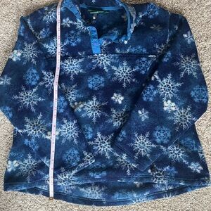 L.L. Bean Blue Fleece with Snowflake Design